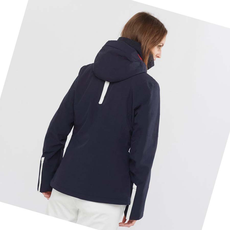 Navy Salomon SPEED INSULATED Women's Jackets | JFLZXIW-16