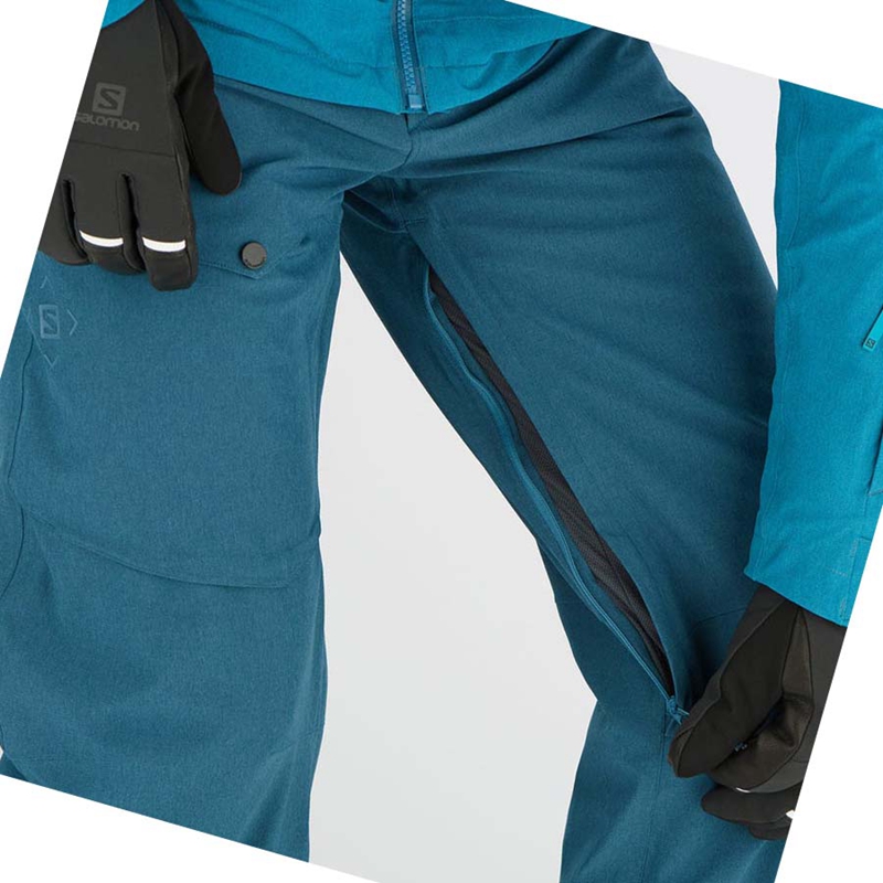 Navy Salomon UNTRACKED Men's Ski Pants | FSTHZQL-13