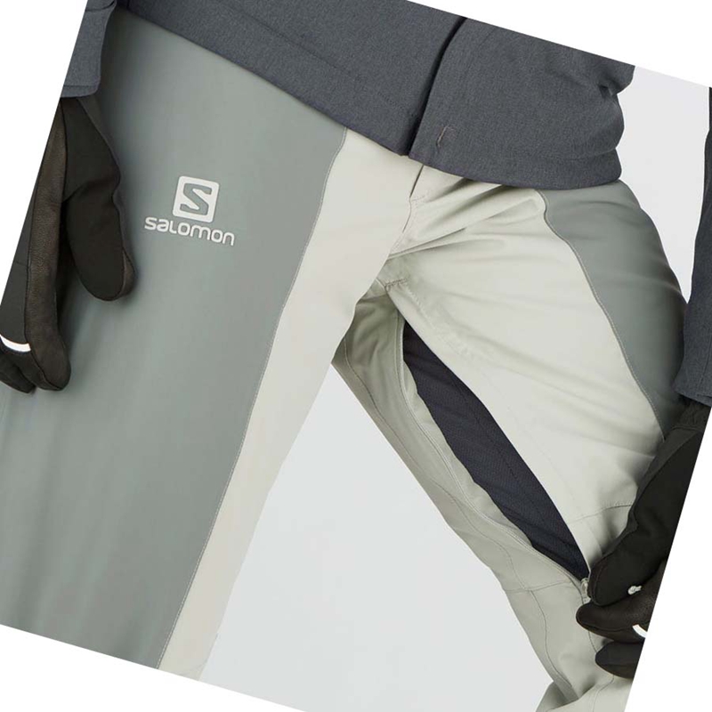 Olive Salomon BRILLIANT Men's Ski Pants | RHDXKQS-04