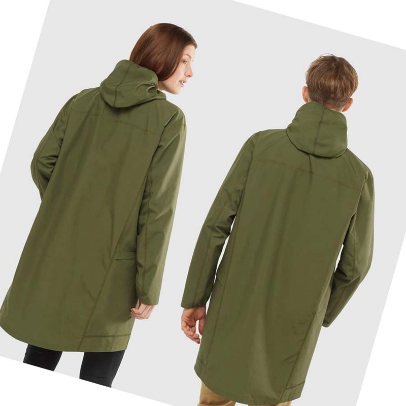 Olive Salomon OUTLIFE LONG PACKABLE WINDBREAKERS Women's Jackets | QPAWBRV-95