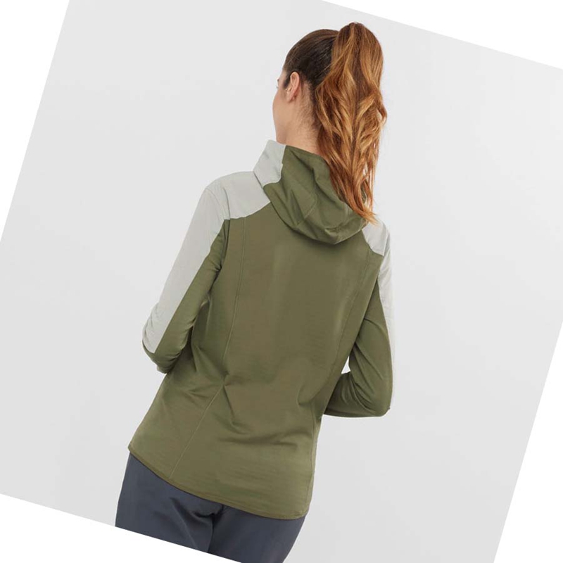 Olive Salomon OUTLINE ALL SEASON HYBRID Women's Hoodie | DRMYLKS-13