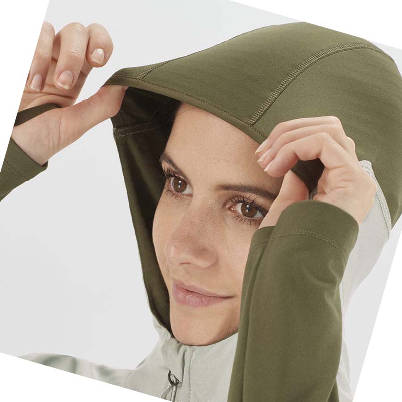 Olive Salomon OUTLINE ALL SEASON HYBRID Women's Hoodie | DRMYLKS-13