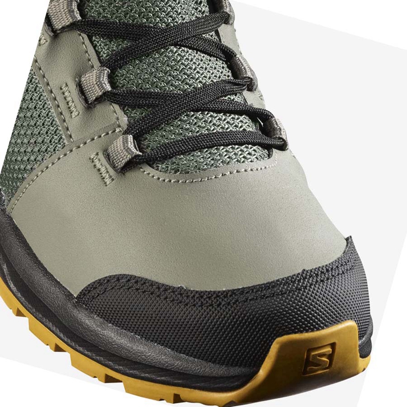 Olive Salomon OUTWARD CLIMASALOMON™ WATERPROOF Kids' Hiking Shoes | BPVWIFQ-42