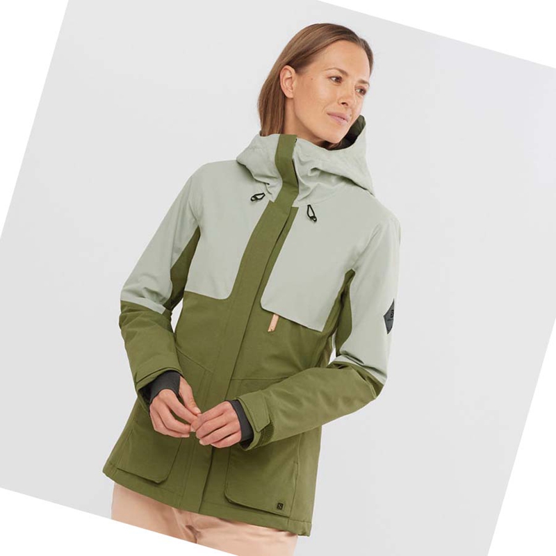 Olive Salomon PROOF LIGHT Women's Ski Jackets | TPBXEOH-09