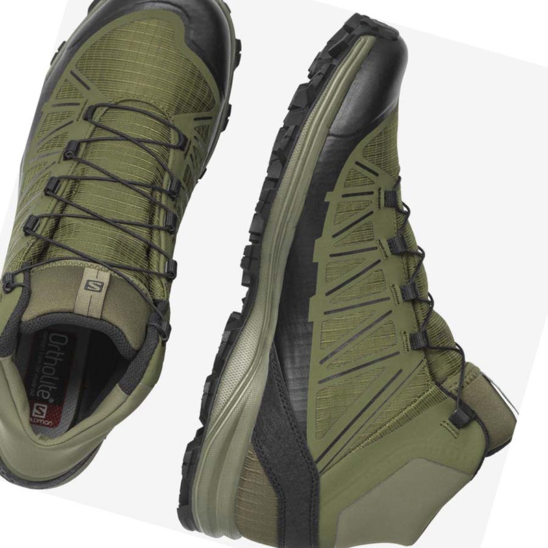 Olive Salomon SPEED ASSAULT FORCES Men's Boots | XSMHDKF-16