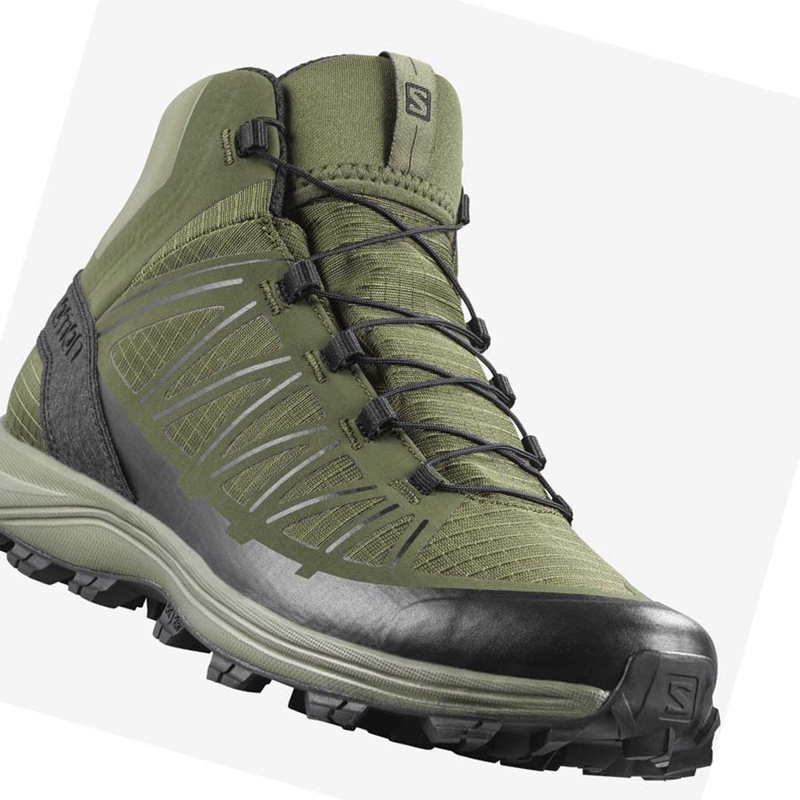 Olive Salomon SPEED ASSAULT FORCES Men's Boots | XSMHDKF-16