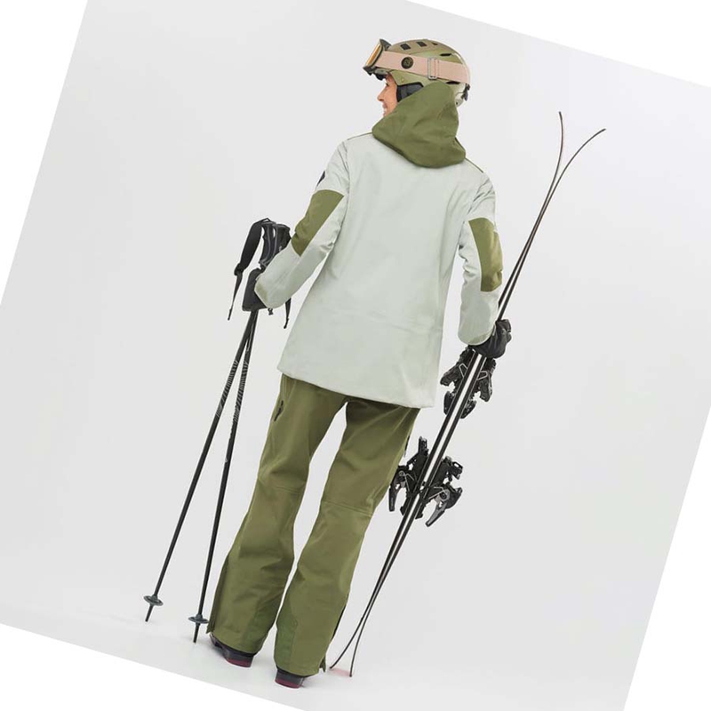 Olive Salomon STANCE 3L Women's Ski Jackets | INSJOUQ-35