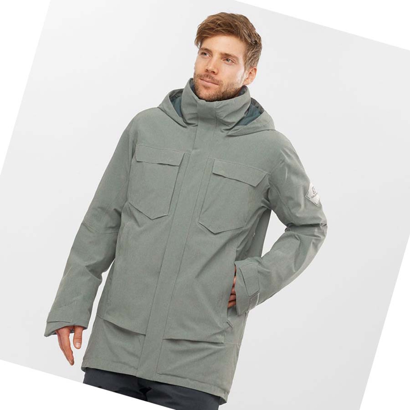 Olive Salomon STANCE CARGO Men's Ski Jackets | JITOWMY-73