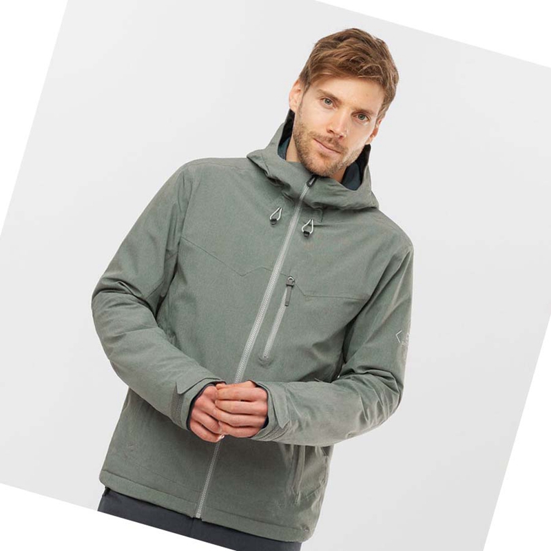 Olive Salomon UNTRACKED Men's Ski Jackets | IBZTYWS-50