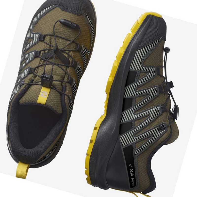 Olive Salomon XA PRO V8 CLIMASALOMON™ WATERPROOF Kids' Trail Running Shoes | PEXNWZY-62