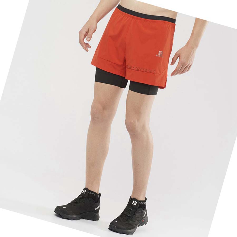 Orange Salomon CROSS 2IN1 Men's Shorts | HWOGBDZ-86