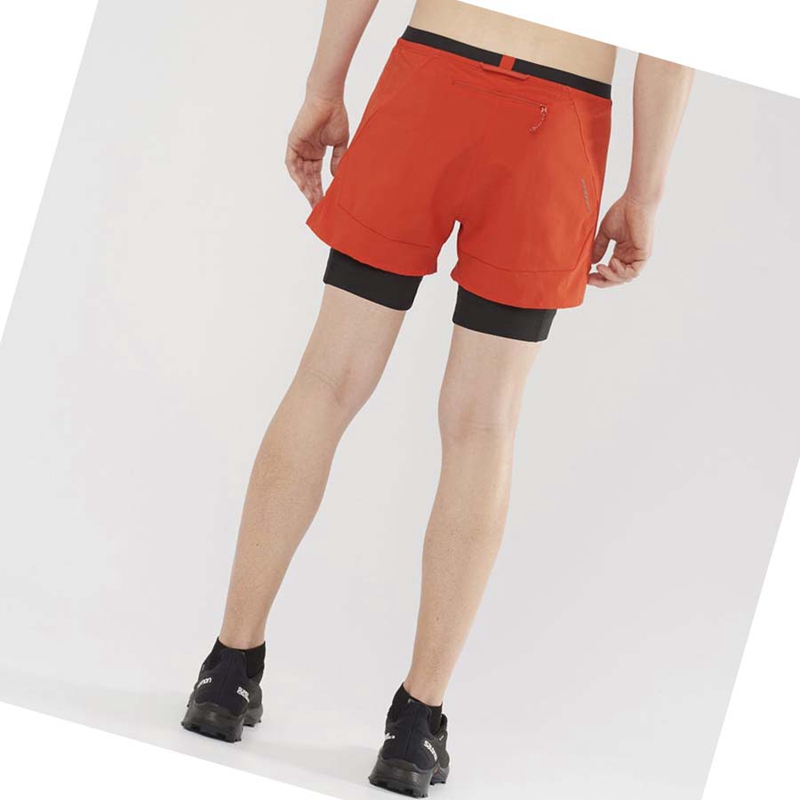 Orange Salomon CROSS 2IN1 Men's Shorts | HWOGBDZ-86