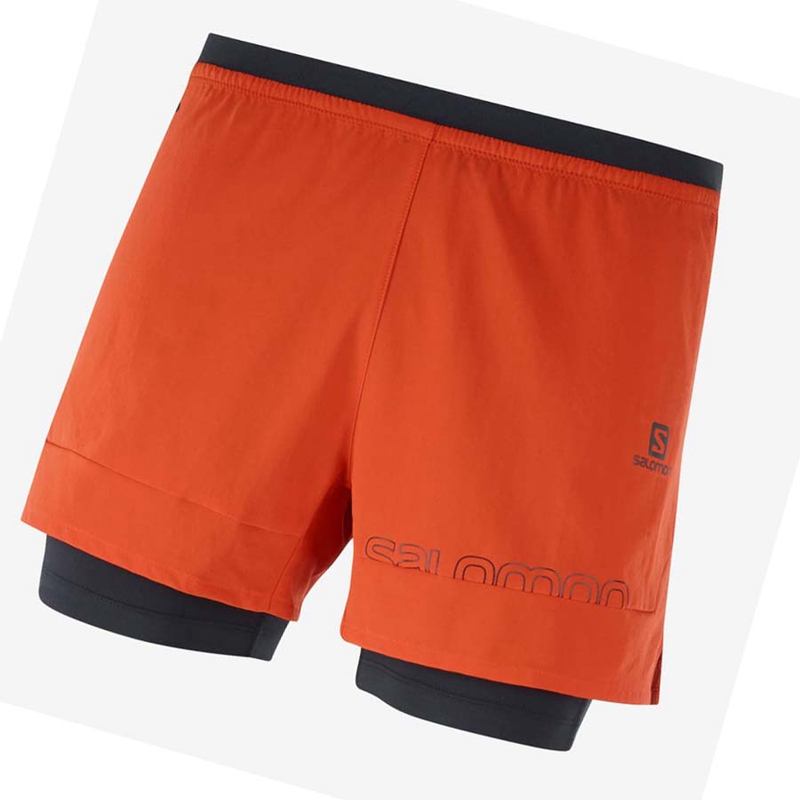 Orange Salomon CROSS 2IN1 Men\'s Shorts | HWOGBDZ-86