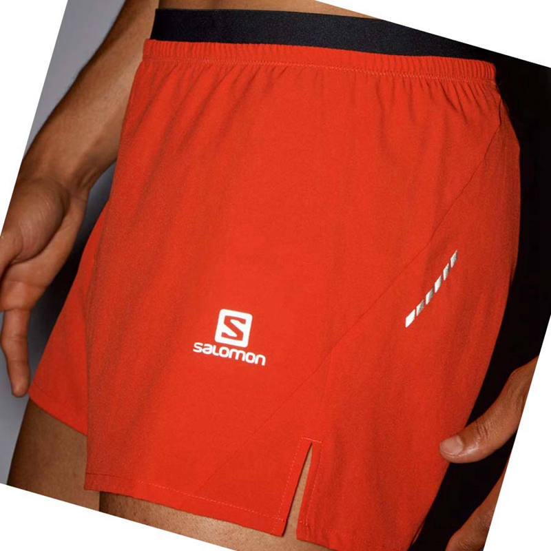 Orange Salomon CROSS 3'' Men's Shorts | LWQRDOP-12