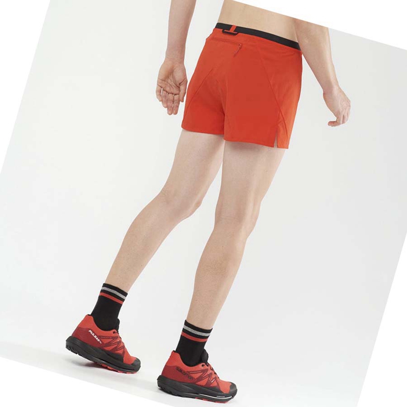 Orange Salomon CROSS 3'' Men's Shorts | LWQRDOP-12