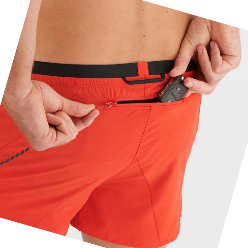 Orange Salomon CROSS 3'' Men's Shorts | LWQRDOP-12