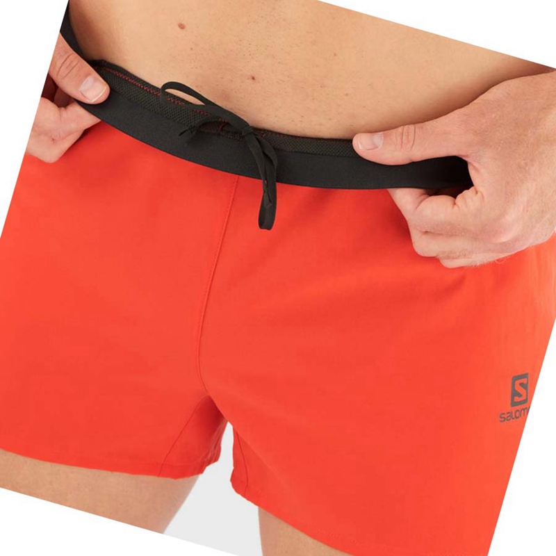 Orange Salomon CROSS 3'' Men's Shorts | LWQRDOP-12