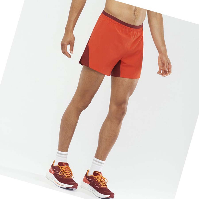 Orange Salomon CROSS 5'' Men's Shorts | JNMUSWO-01