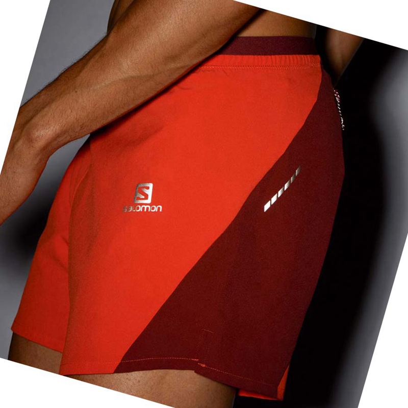 Orange Salomon CROSS 5'' Men's Shorts | JNMUSWO-01