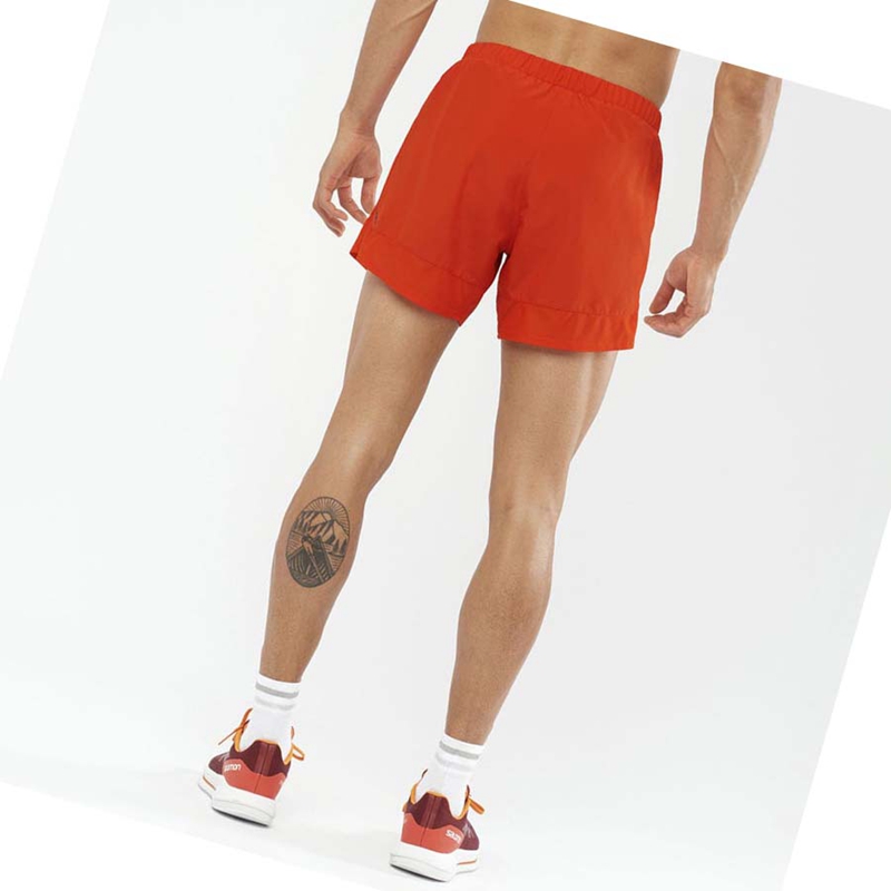 Orange Salomon CROSS REBEL 5'' Men's Shorts | NZJRCFV-09