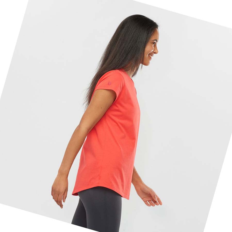 Orange Salomon OUTLIFE SCOOP HEM TEE W Women's T Shirts | DWMTBRG-67