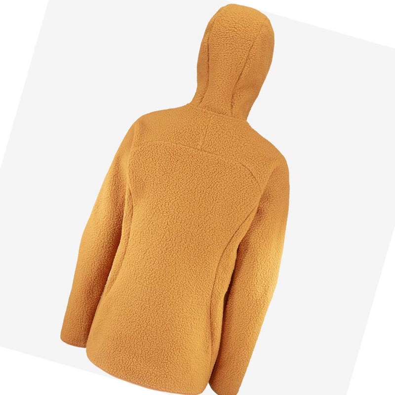 Orange Salomon OUTLINE WARM TEDDY Women's Hoodie | IVTYWGU-38