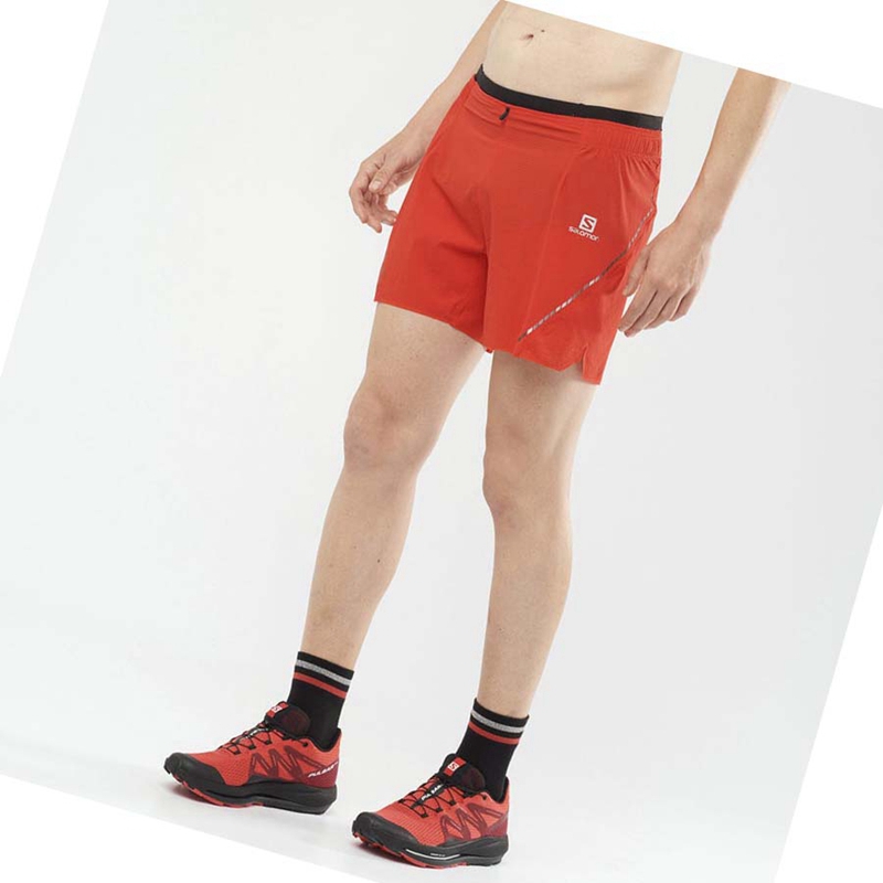 Orange Salomon SENSE AERO 5'' Men's Shorts | UGCLSPQ-97