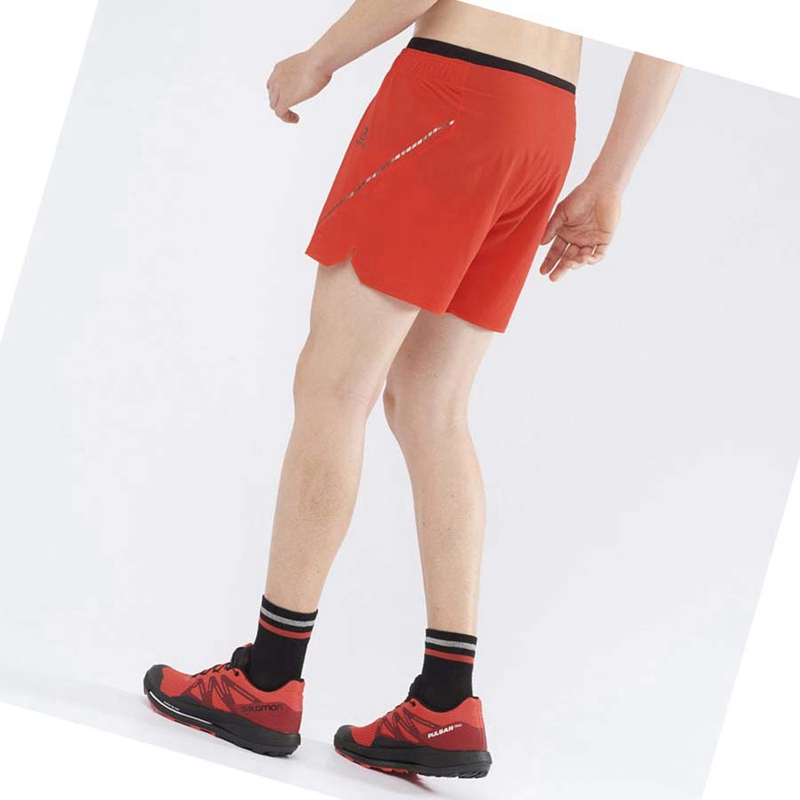 Orange Salomon SENSE AERO 5'' Men's Shorts | UGCLSPQ-97