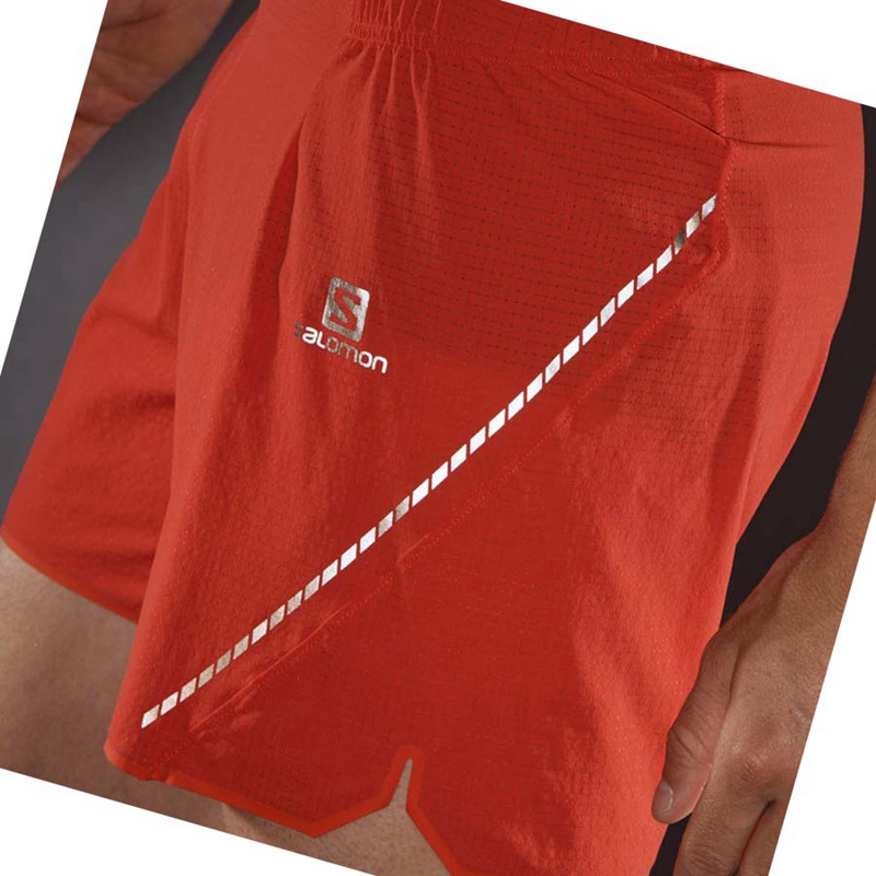 Orange Salomon SENSE AERO 5'' Men's Shorts | UGCLSPQ-97