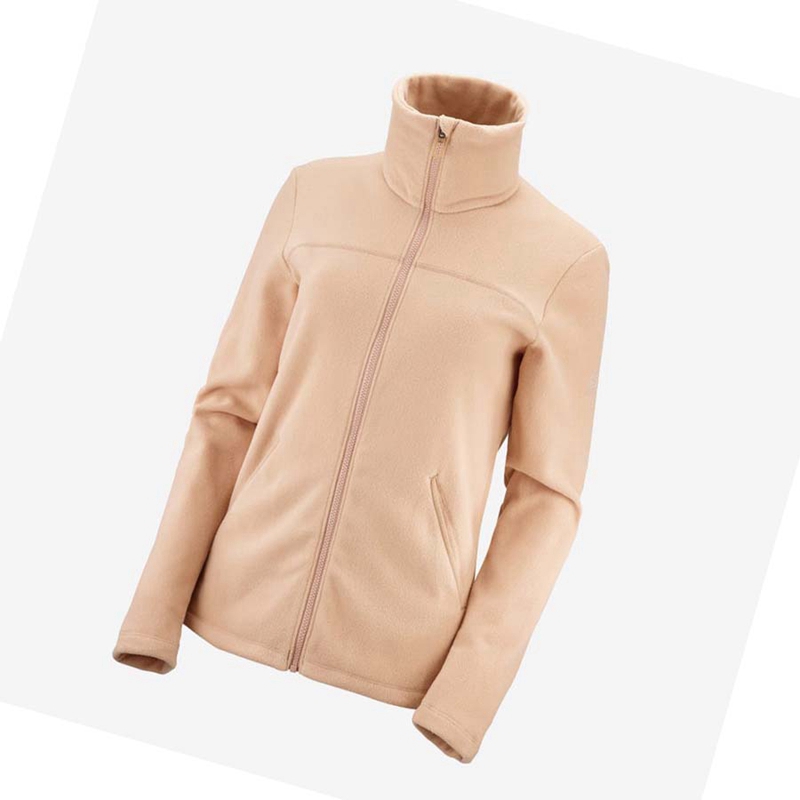 Pink Salomon ESSENTIAL COSY FLEECE Women\'s Hoodie | ZGCAEHY-47