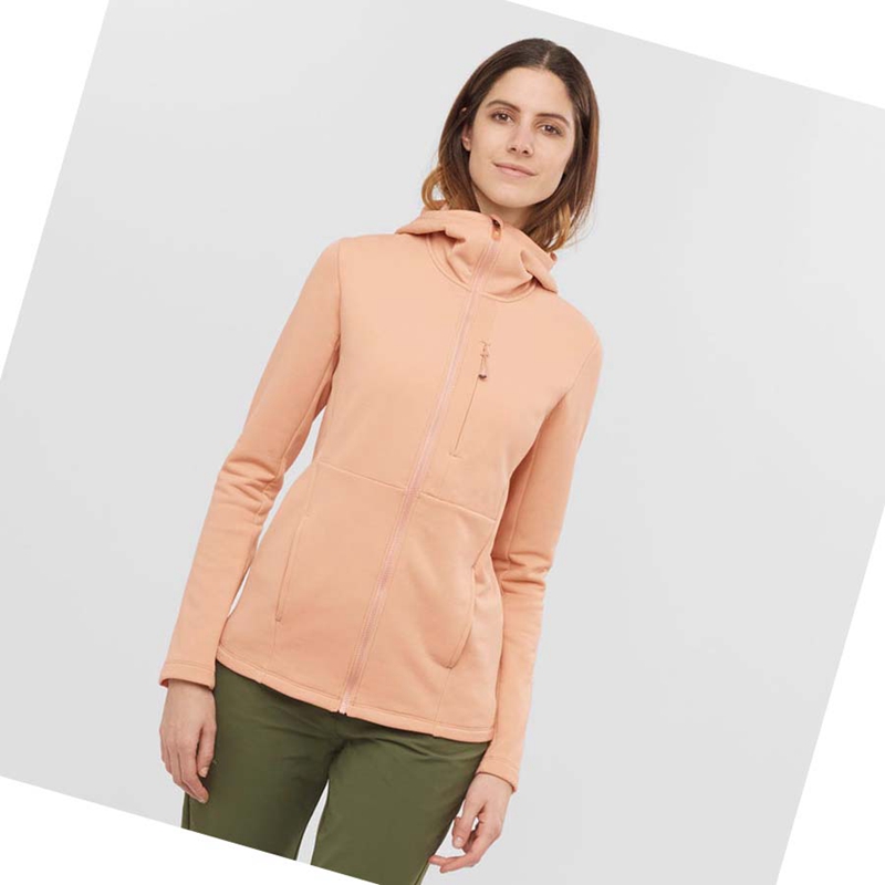 Pink Salomon ESSENTIAL XWARM Women's Hoodie | MSONIEW-43