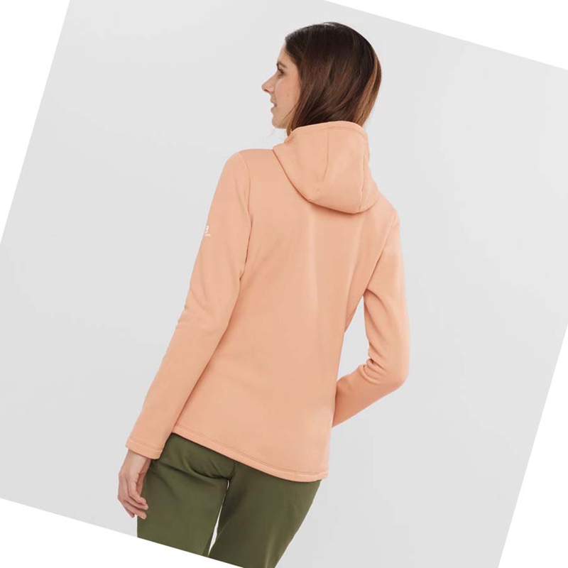 Pink Salomon ESSENTIAL XWARM Women's Hoodie | MSONIEW-43