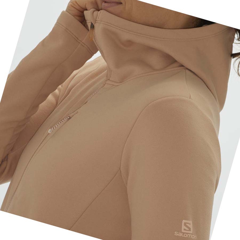 Pink Salomon ESSENTIAL XWARM Women's Hoodie | MSONIEW-43