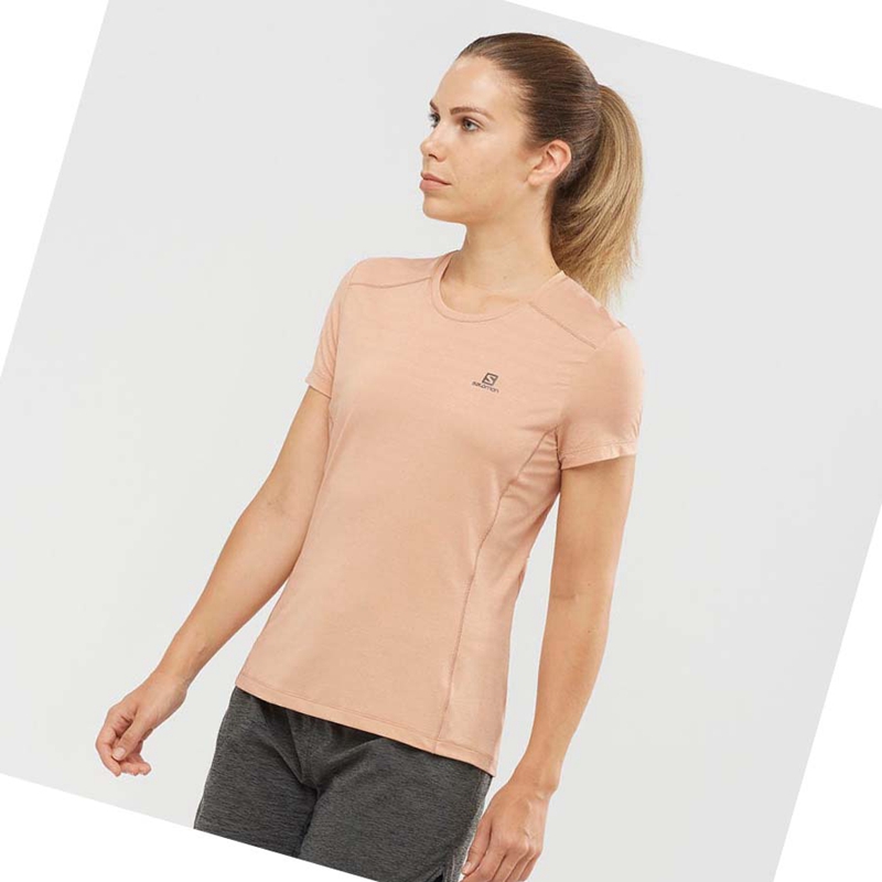 Pink Salomon XA TEE W Women's T Shirts | VNWCHLJ-08