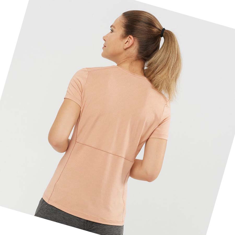 Pink Salomon XA TEE W Women's T Shirts | VNWCHLJ-08