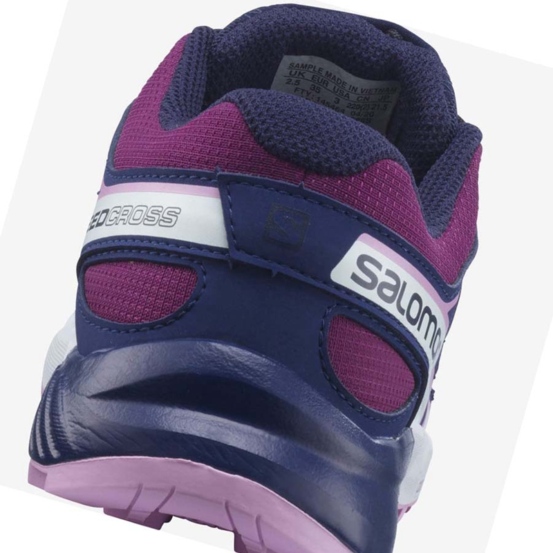 Purple / Blue Salomon SPEEDCROSS Kids' Trail Running Shoes | VSDAKZM-42