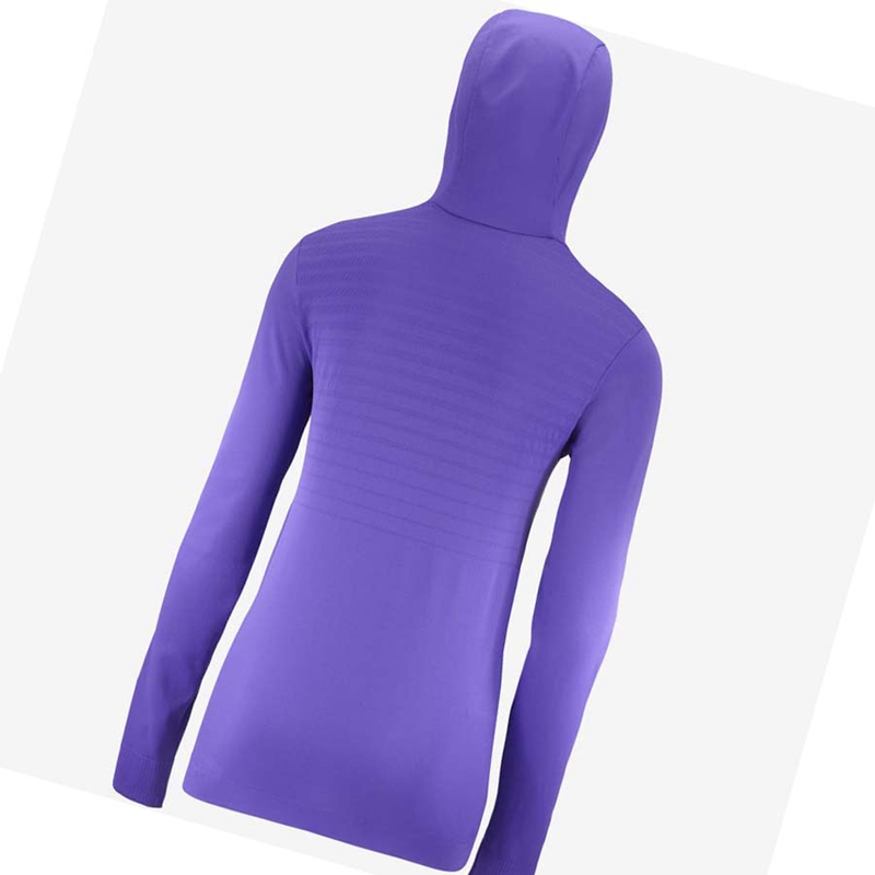 Purple Salomon ESSENTIAL SEAMLESS Women's Hoodie | MJSDIVA-36