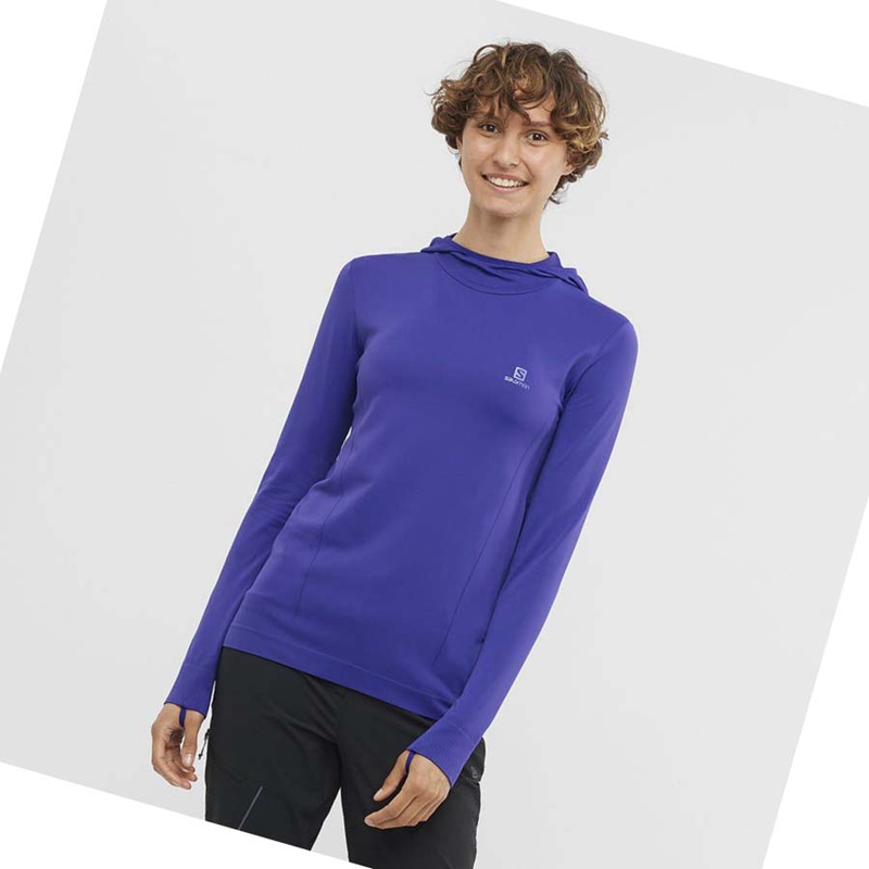 Purple Salomon ESSENTIAL SEAMLESS Women's Hoodie | MJSDIVA-36