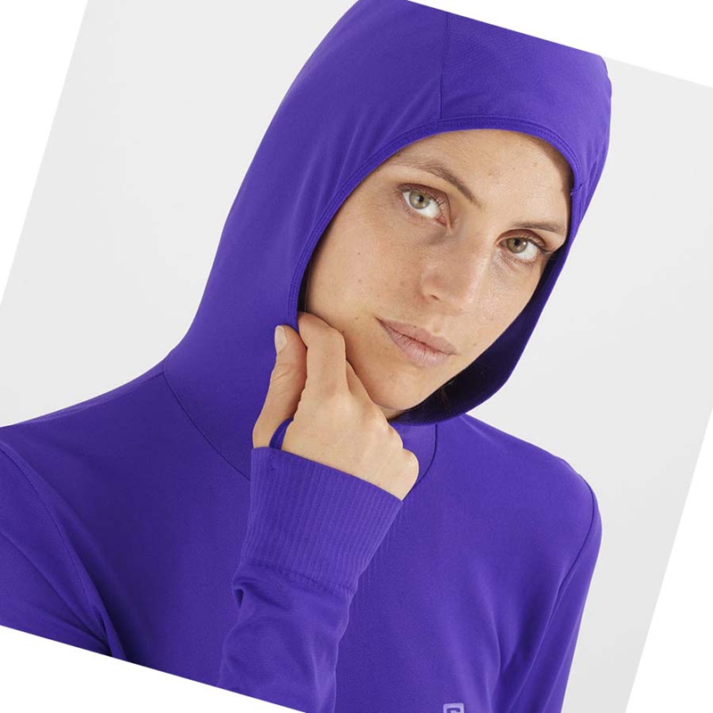 Purple Salomon ESSENTIAL SEAMLESS Women's Hoodie | MJSDIVA-36