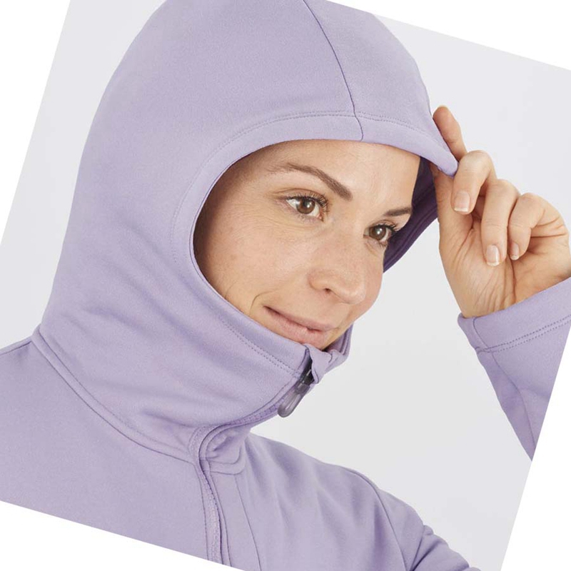 Purple Salomon ESSENTIAL XWARM Women's Hoodie | WZCABJV-94