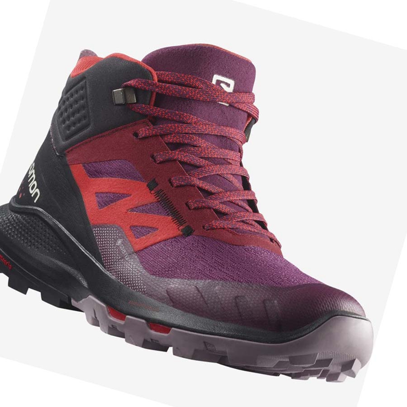 Purple Salomon WoOUTPULSE MID GORE-TEX Women's Hiking Shoes | BNRKOWC-78