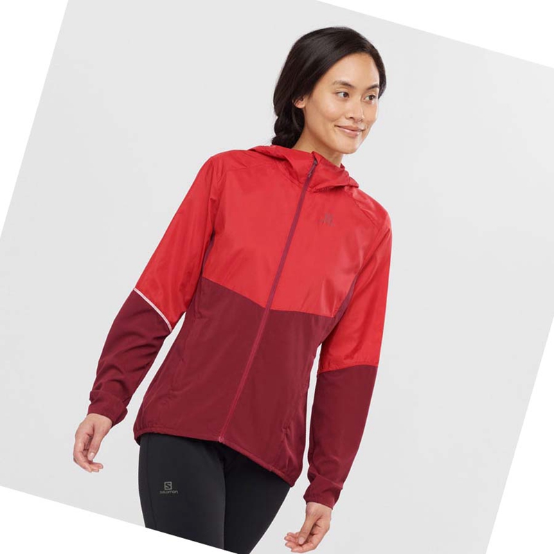 Red Salomon AGILE WIND WINDBREAKERS Women's Jackets | CRDEJAN-93