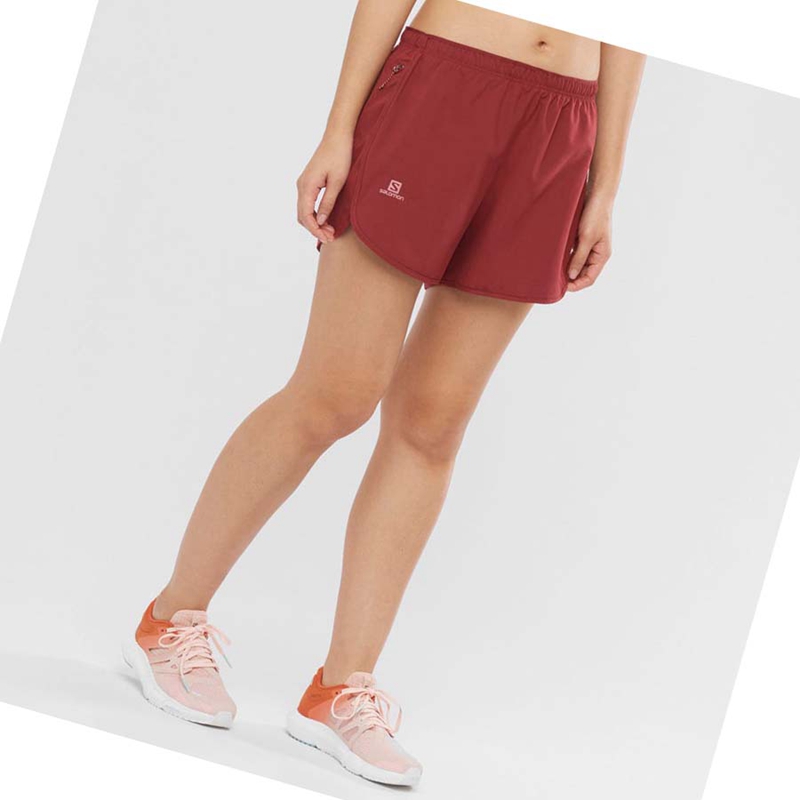 Red Salomon AGILE Women's Shorts | OBLVNFE-93