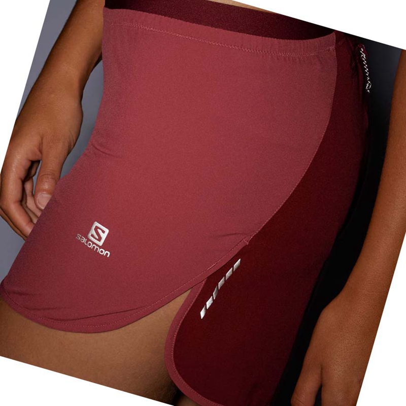 Red Salomon CROSS 3'' Women's Shorts | XZIVJAN-09