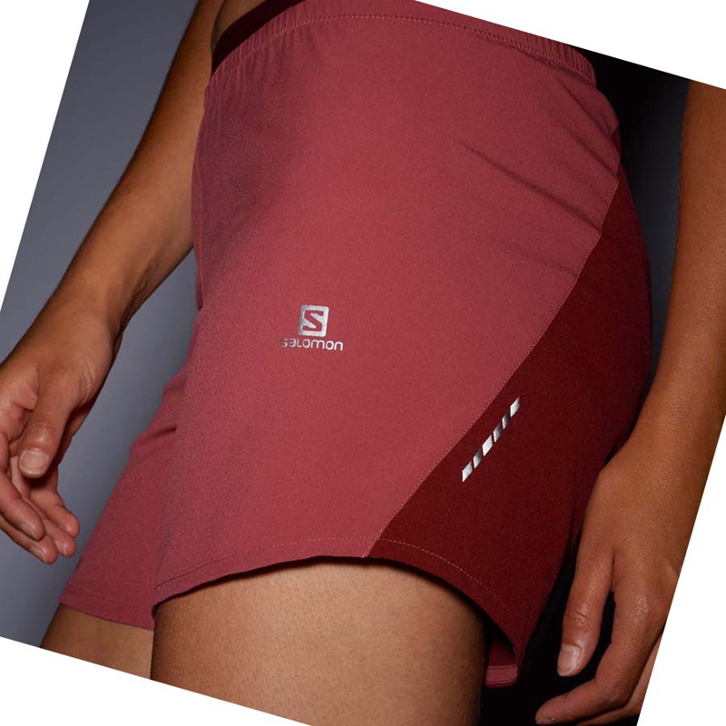 Red Salomon CROSS 5'' Women's Shorts | XTCSHVR-54