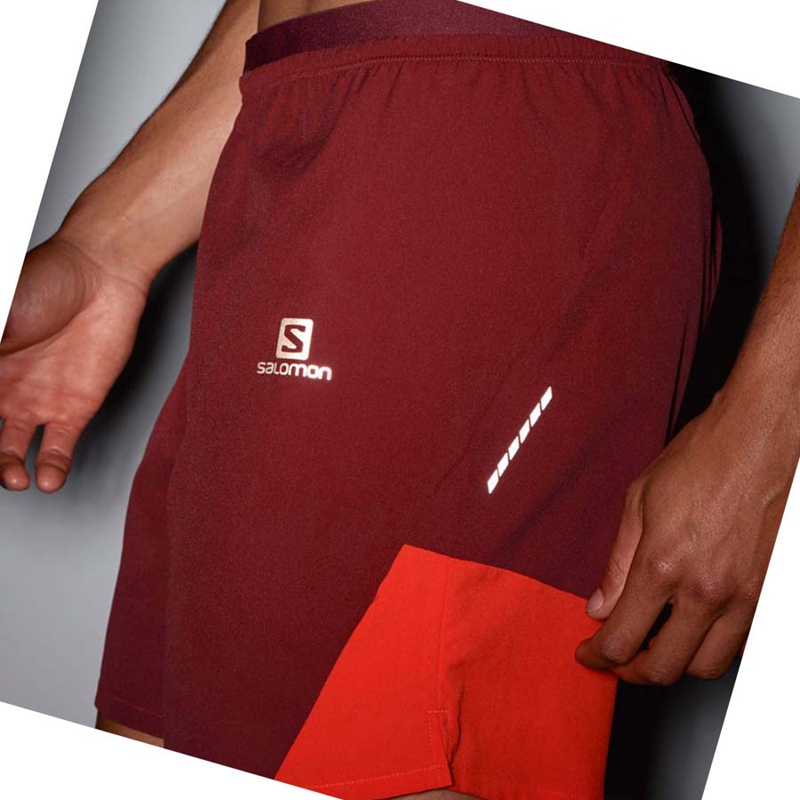 Red Salomon CROSS 7'' NO LINER Men's Shorts | BPXDMNA-18