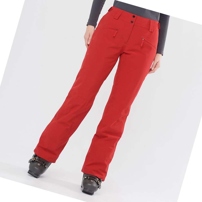 Red Salomon EDGE Women's Ski Pants | REPGLCX-89