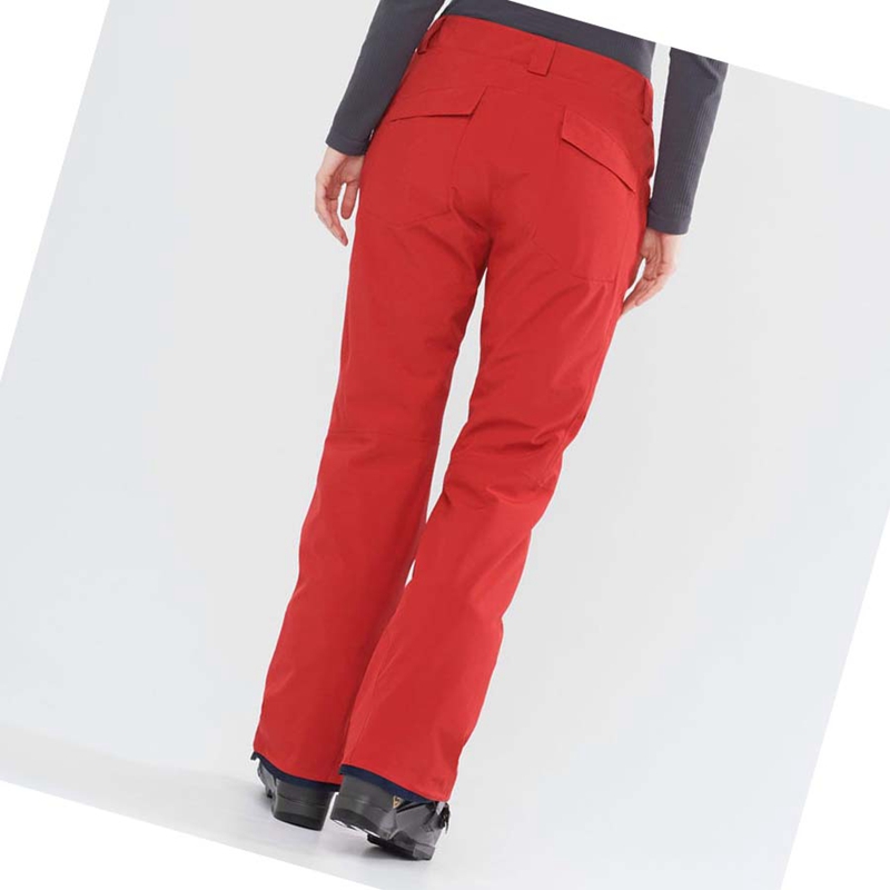 Red Salomon EDGE Women's Ski Pants | REPGLCX-89