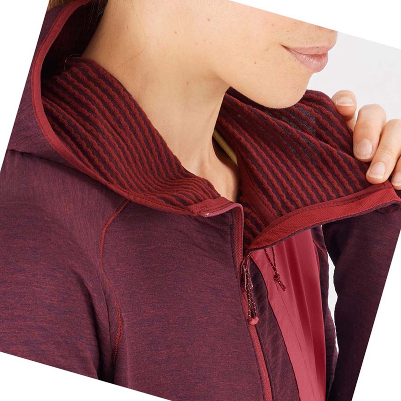 Red Salomon ESSENTIAL LIGHTWARM HOODED Women's Hoodie | RWVKZEG-31