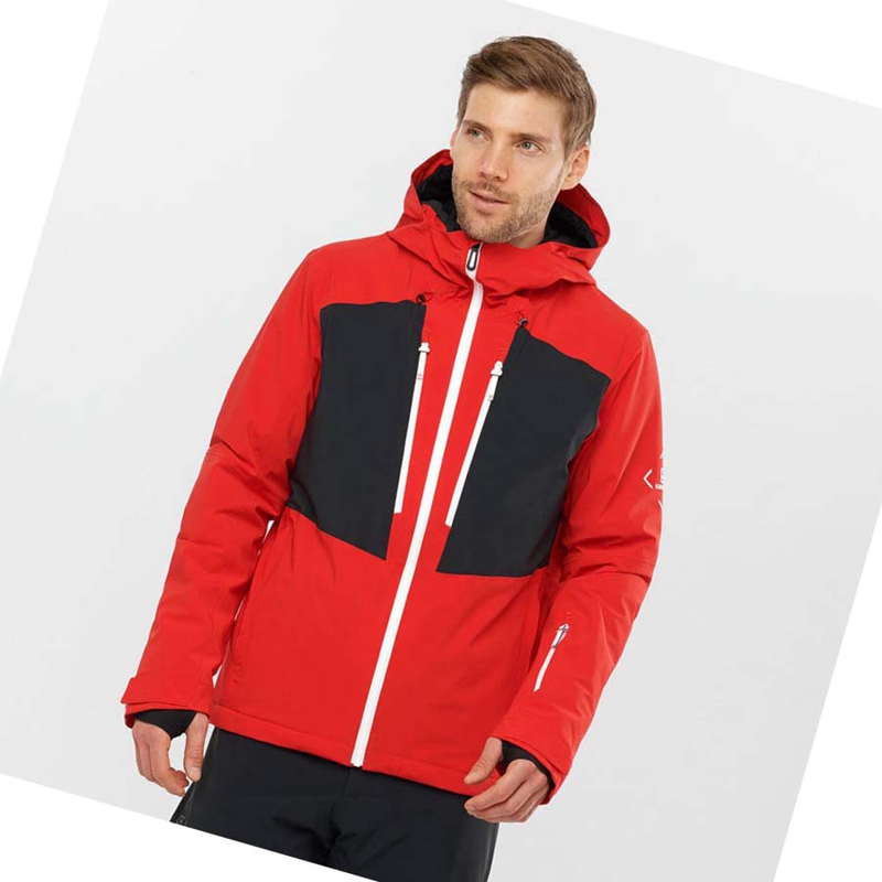 Red Salomon HIGHLAND Ski Men's Ski Jackets | SXJQYMZ-61